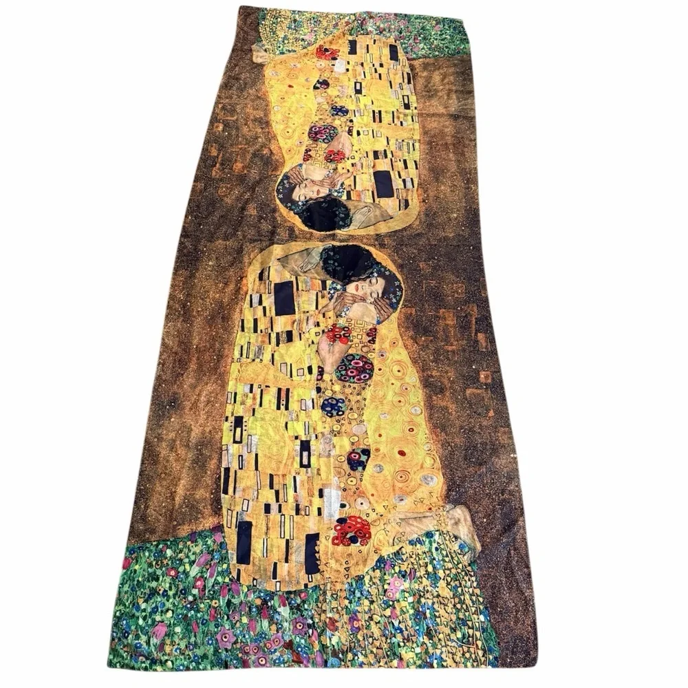 Klimt Silk Scarf Shawl Two Sided The Kiss Adel Bloch-Bauer 28